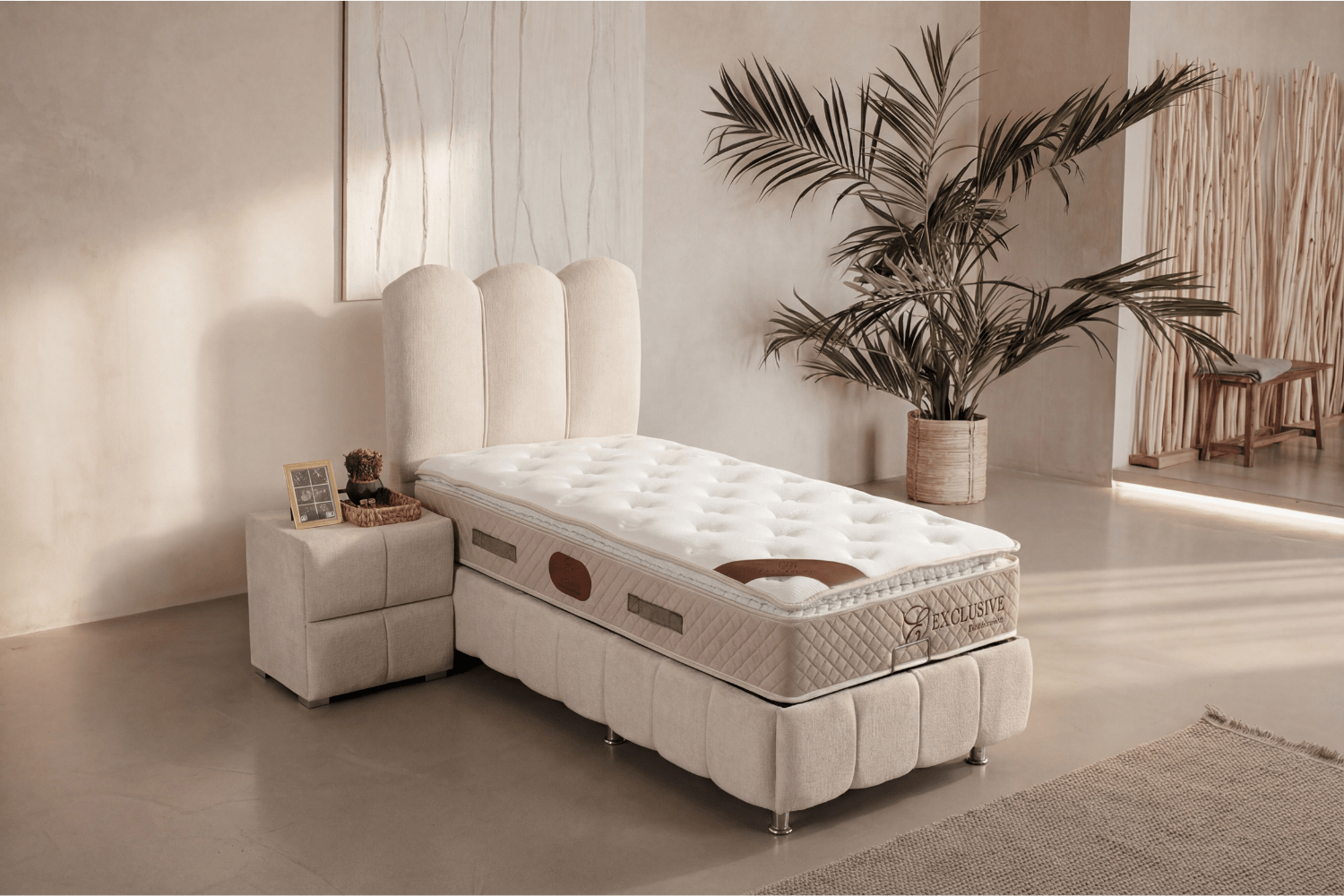 Lit Coffre Enfant EVA BLANC CASSE - CHENILLE