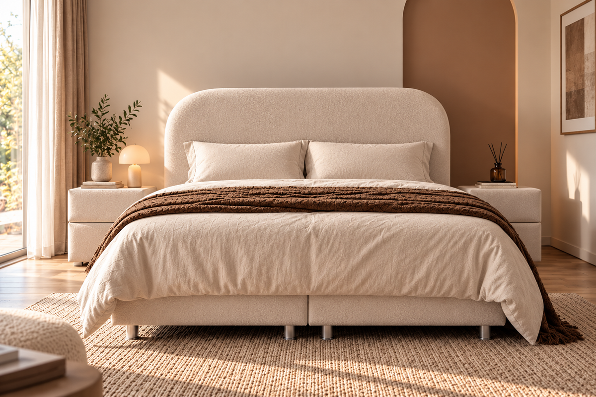 Lit Coffre EDA BLANC CASSE - Chenille