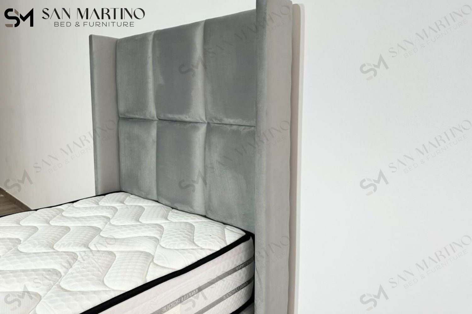 Lit Coffre Enfant RIO GRIS - Velours