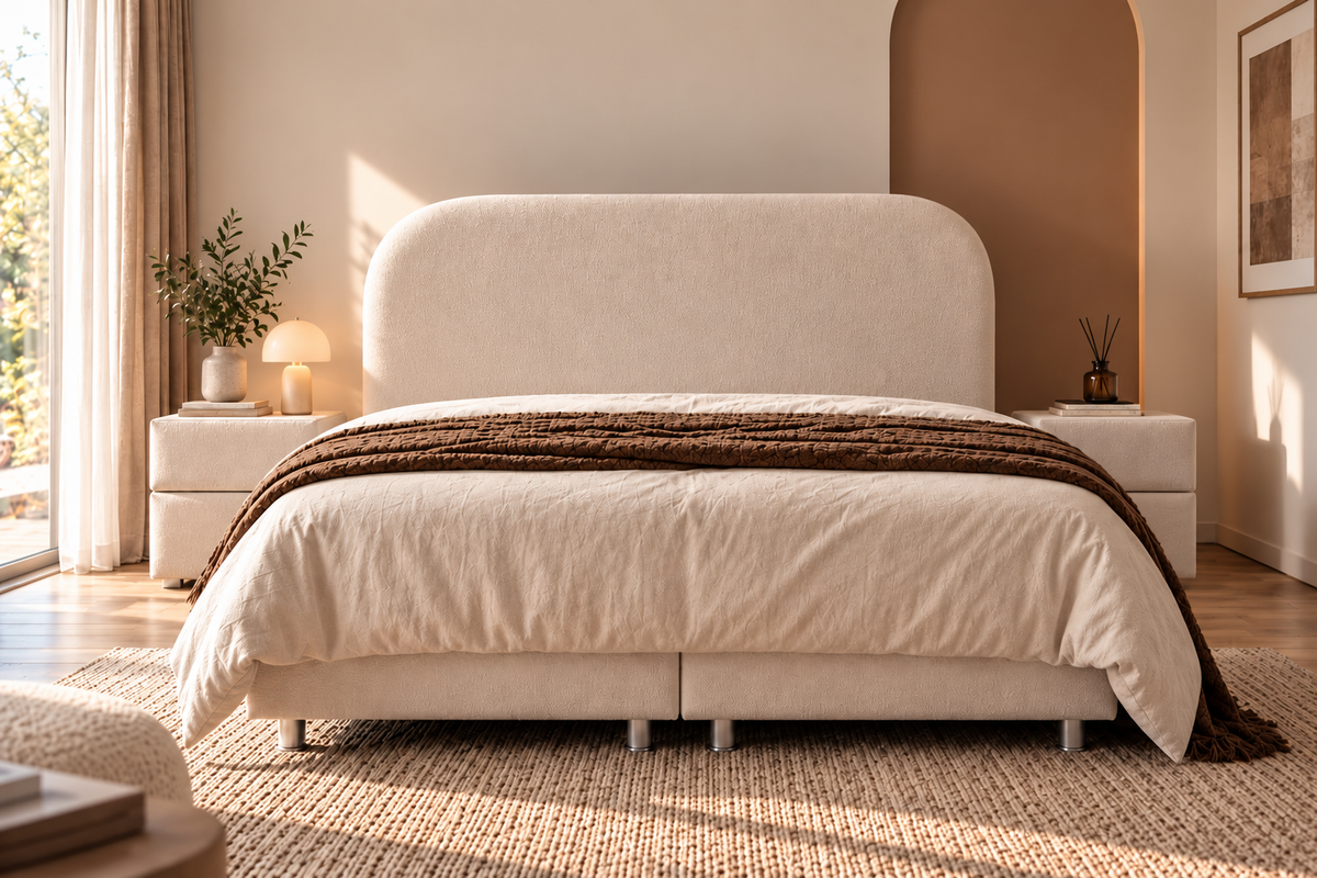 Lit Coffre EDA BLANC CASSE - Chenille