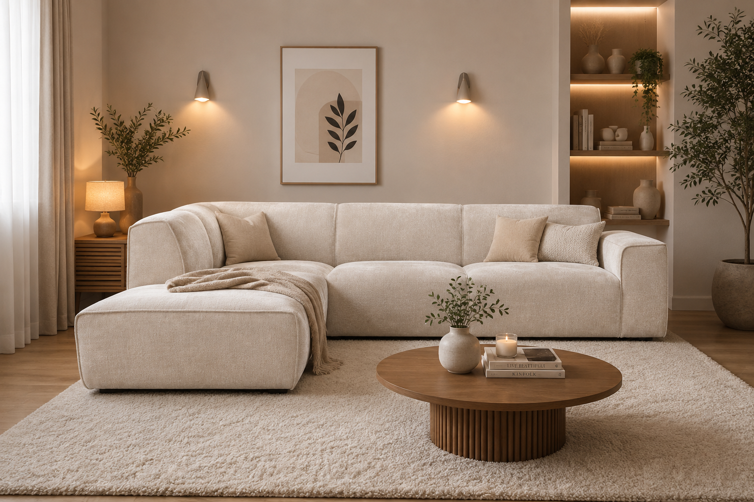 Canapé d'Angle Colette Marbella Beige