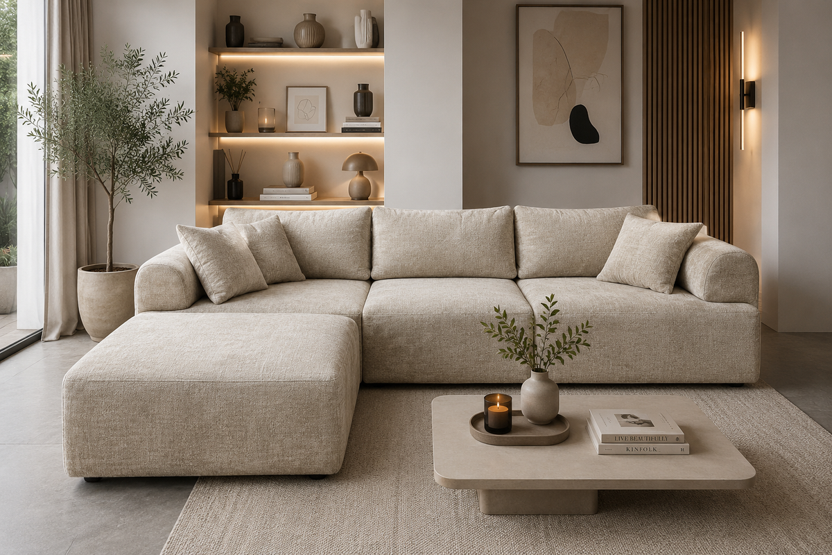 Canapé Mila Modulable Tissu Marbella Crème