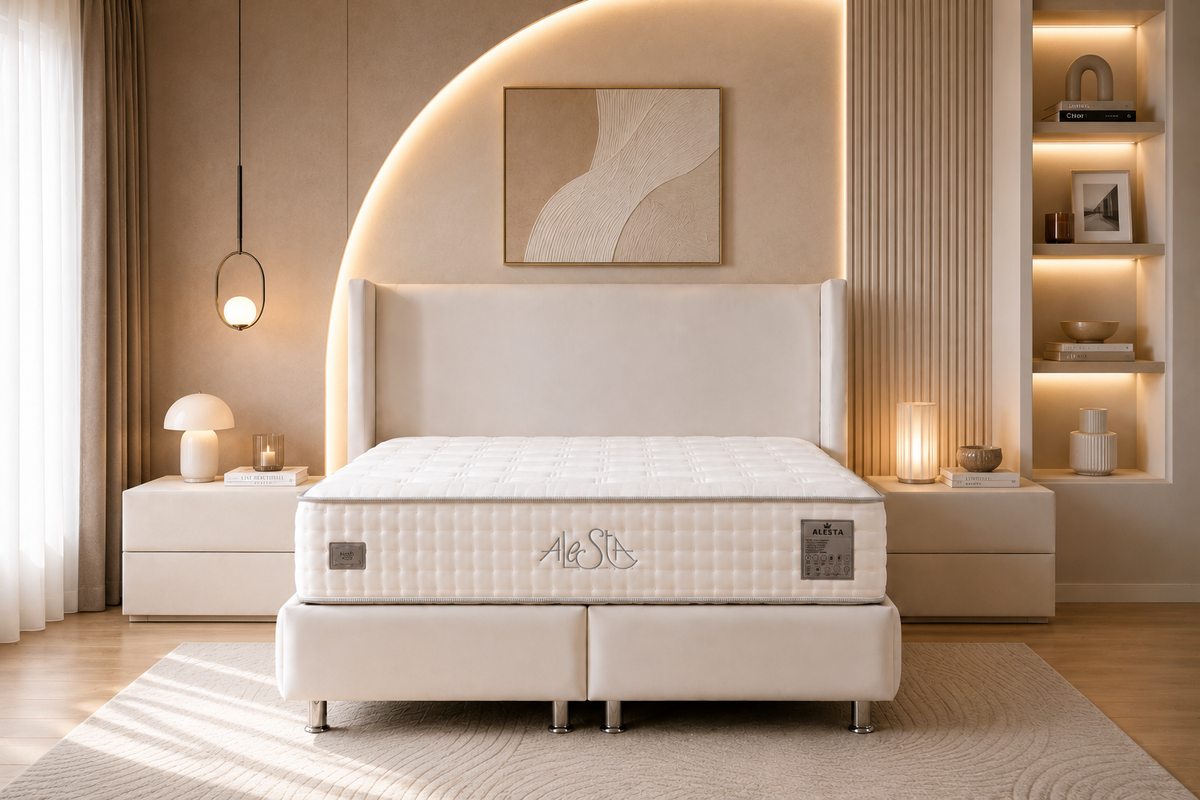 Lit Coffre COCO BLANC ECRU - Velours