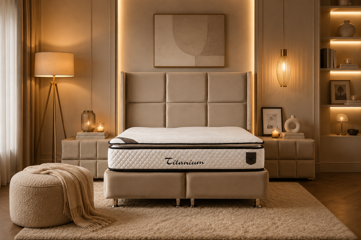 Lit Coffre RIO BEIGE - Velours