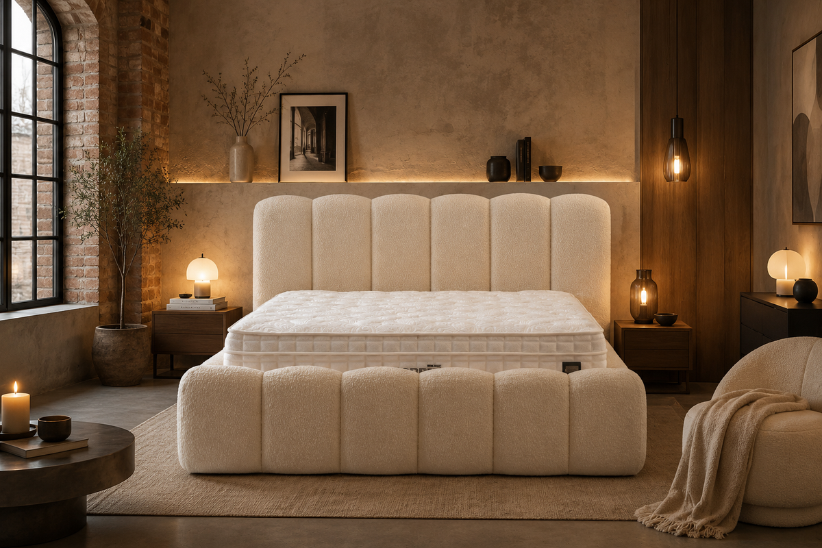 Lit Coffre ALYA BLANC CASSE - Chenille