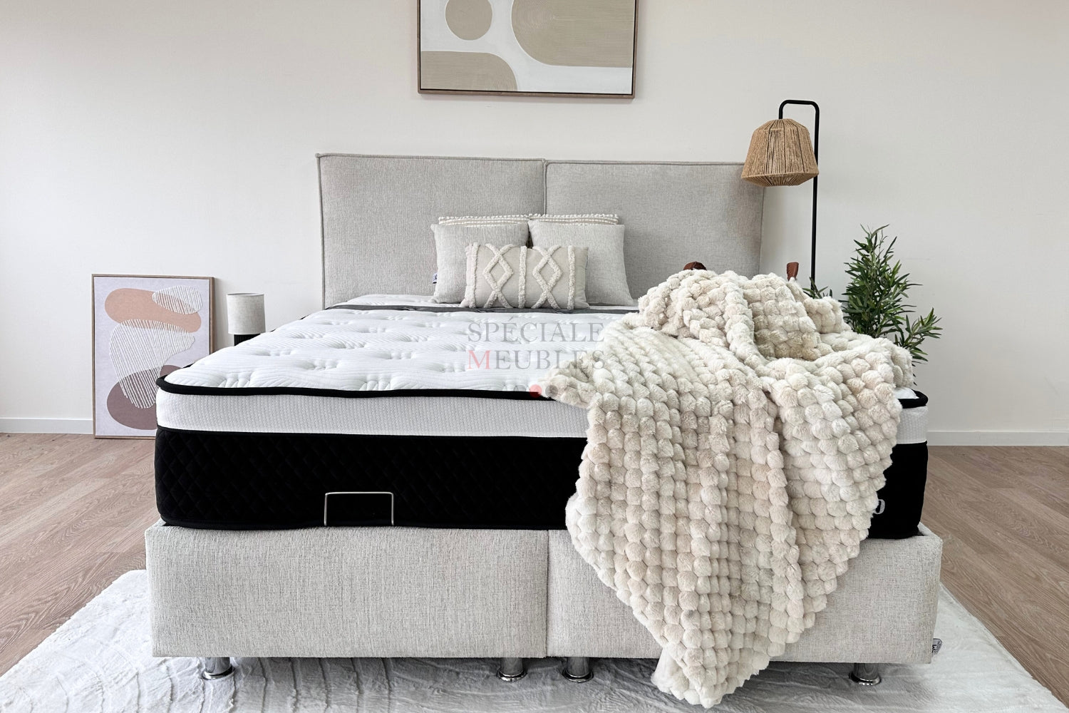 Lit Coffre MAYA BLANC CASSE - Chenille