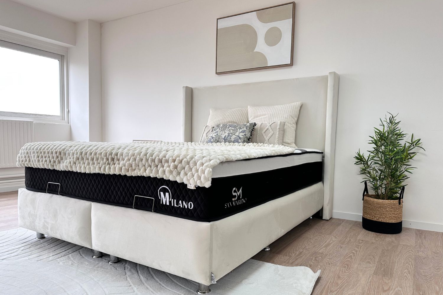 Lit Coffre COCO BLANC ECRU - Velours