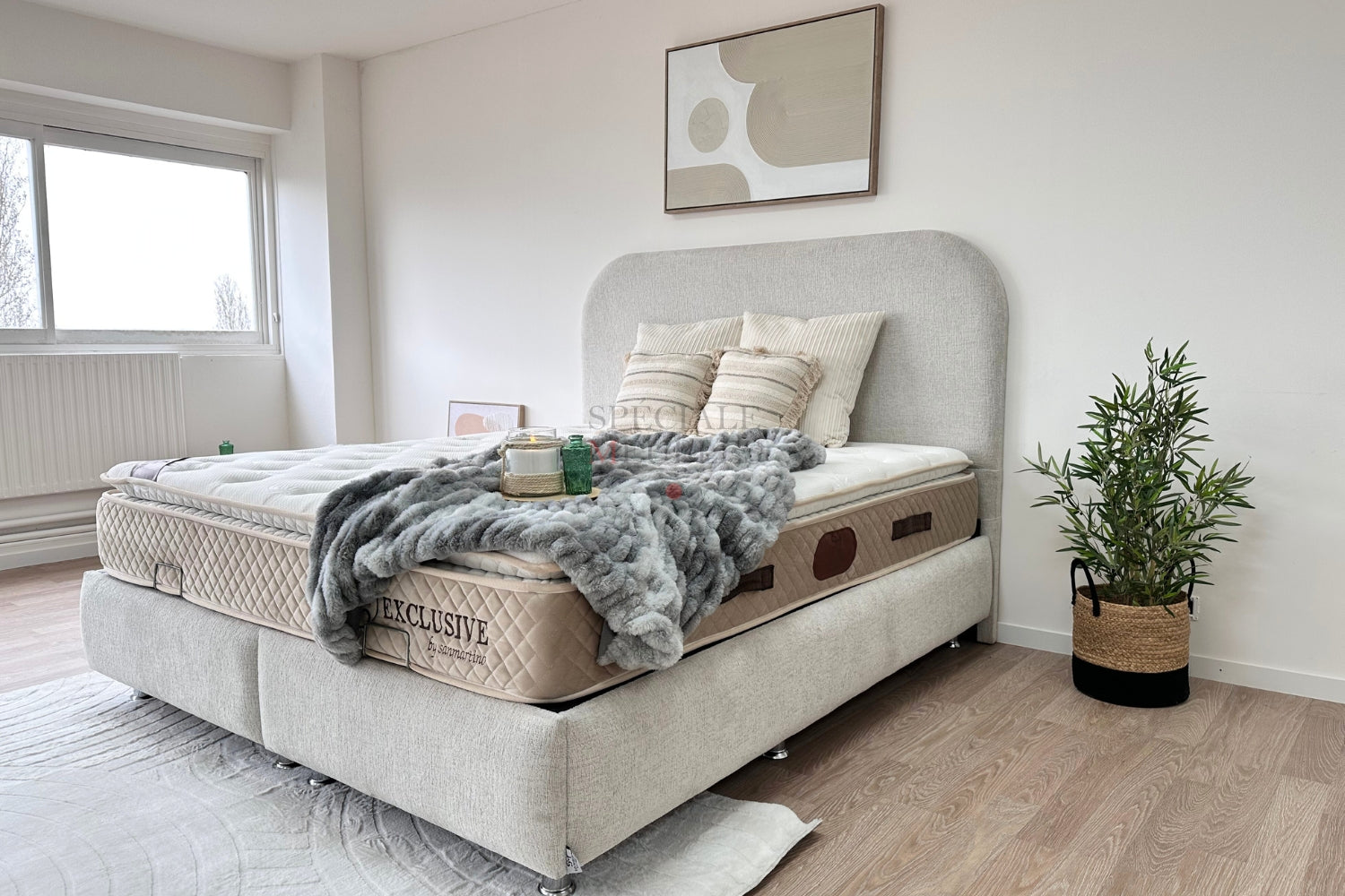 Lit Coffre JADE BLANC CASSE - Chenille