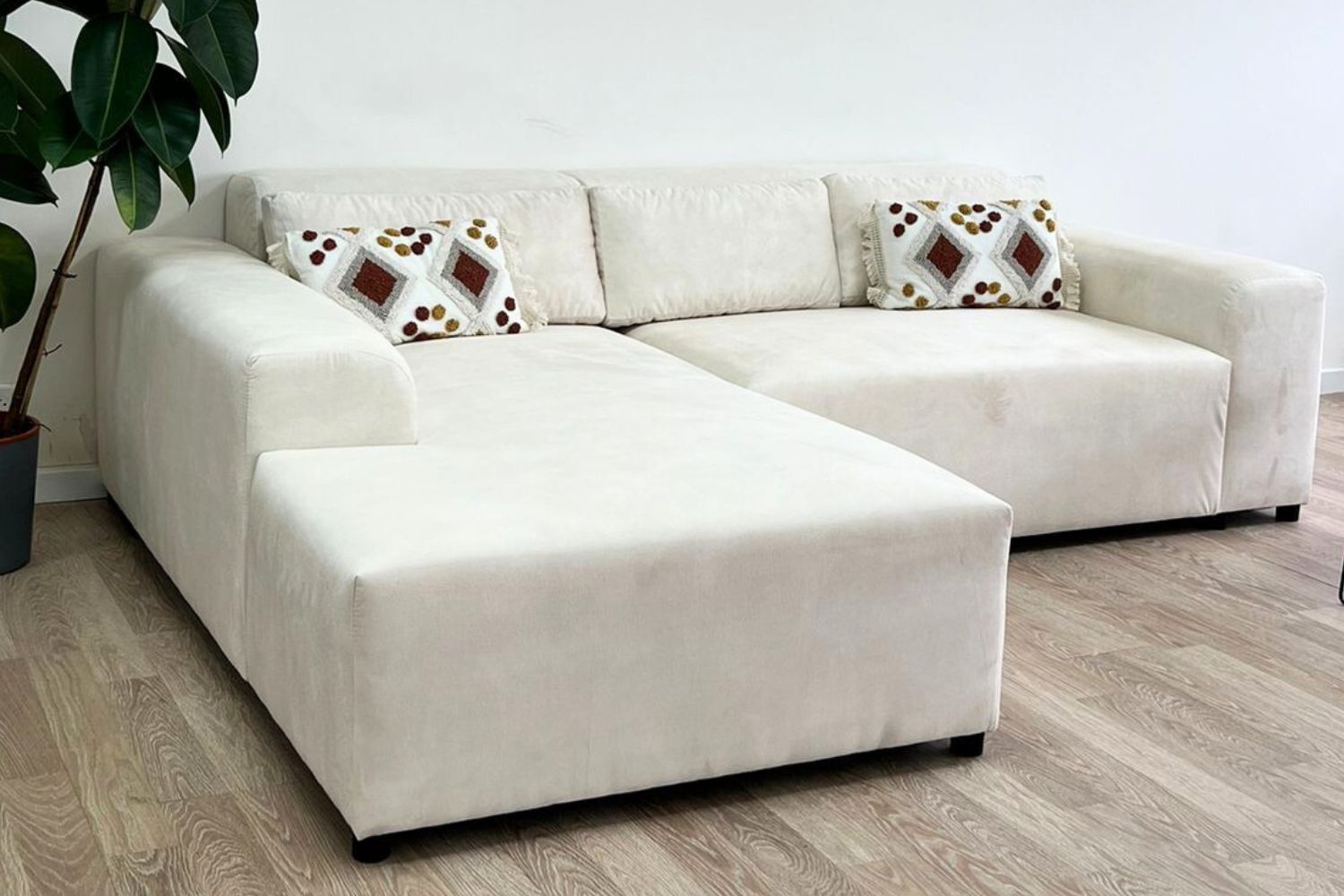 Canapé Moris Velours Beige Texturé