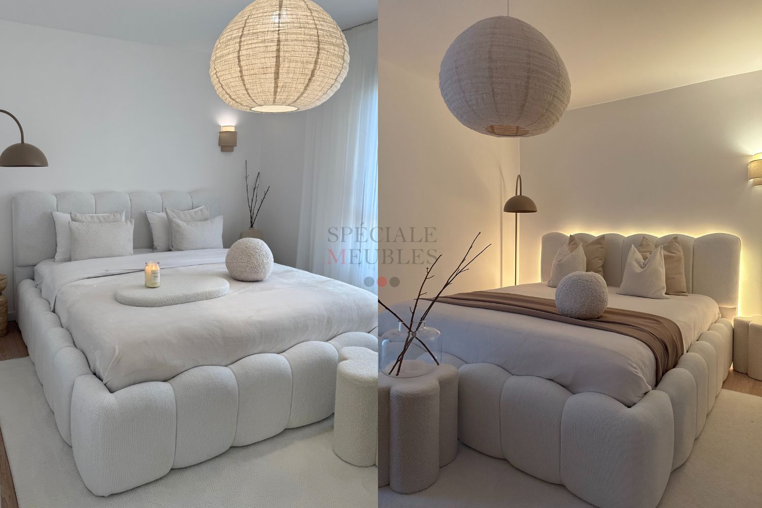 Lit Coffre ALYA BLANC CASSE - Chenille