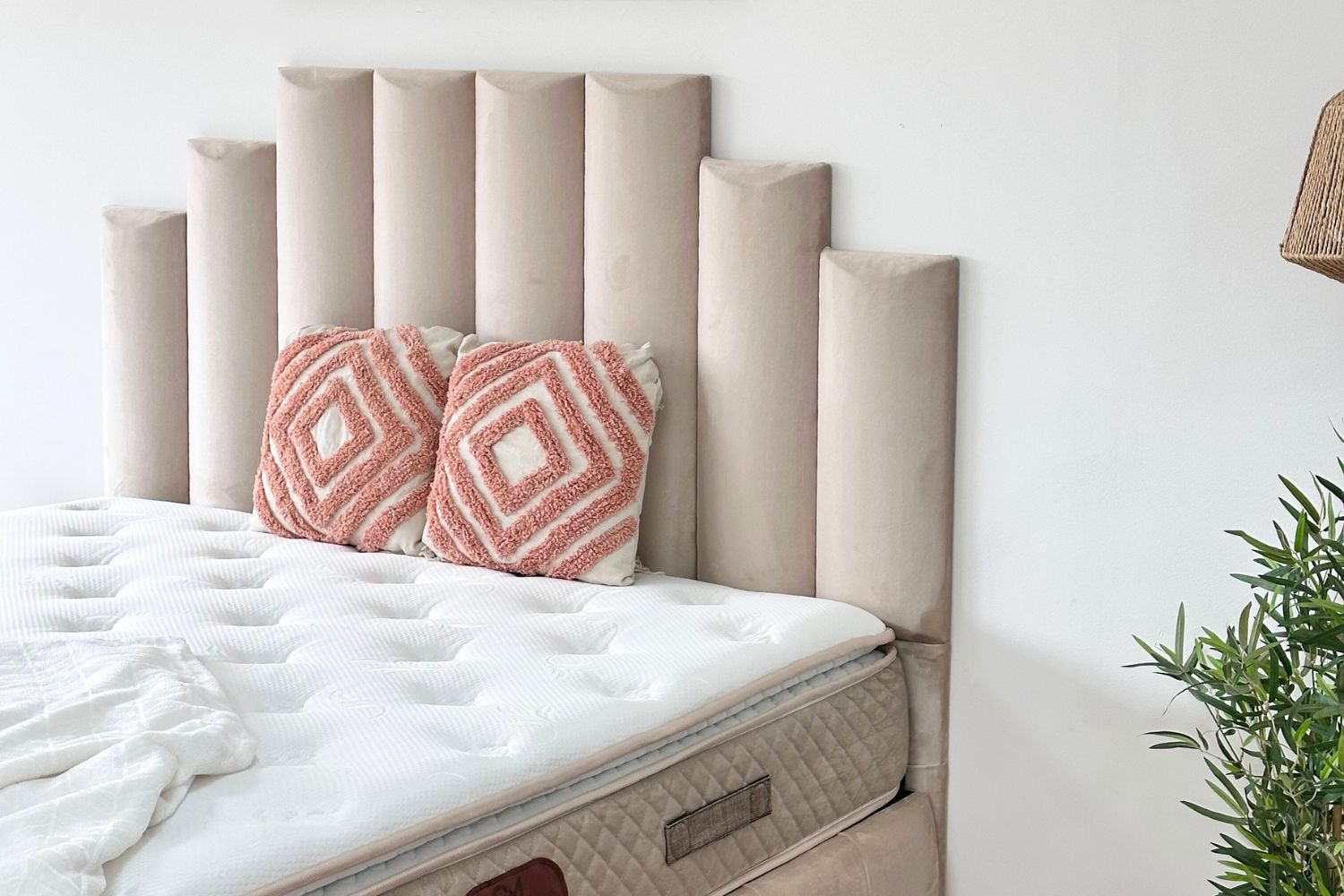 Lit Coffre NATURA BEIGE - Velours