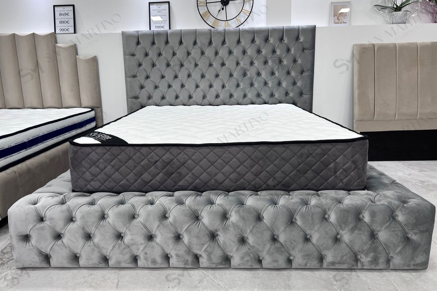 CADRE DE LIT ROYAL GRIS