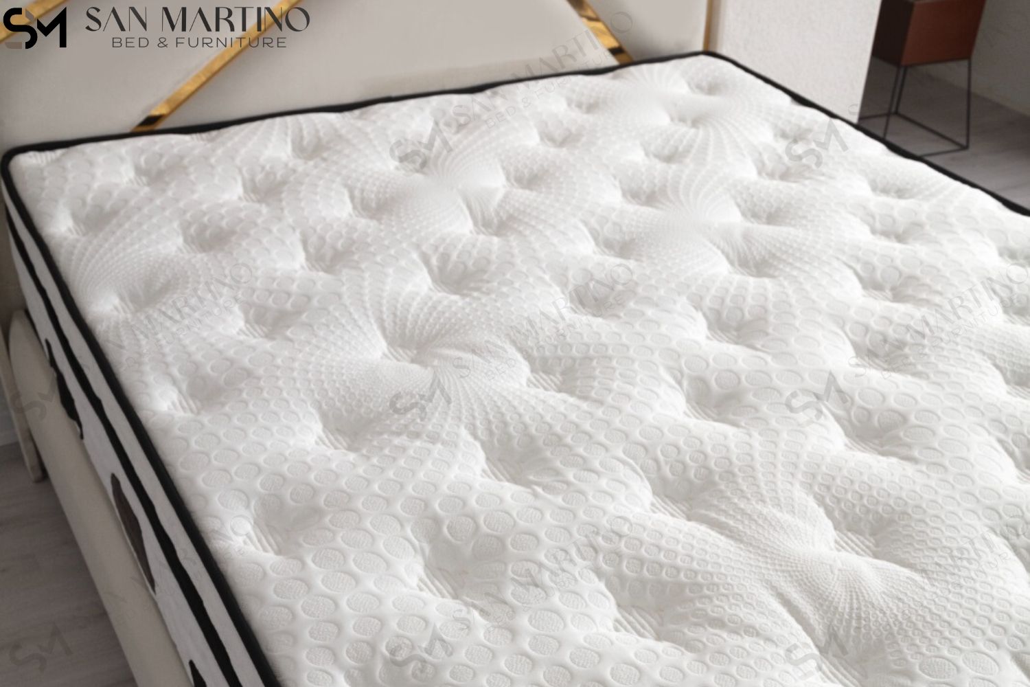 Lit Coffre PARMA BEIGE CLAIR - Velours