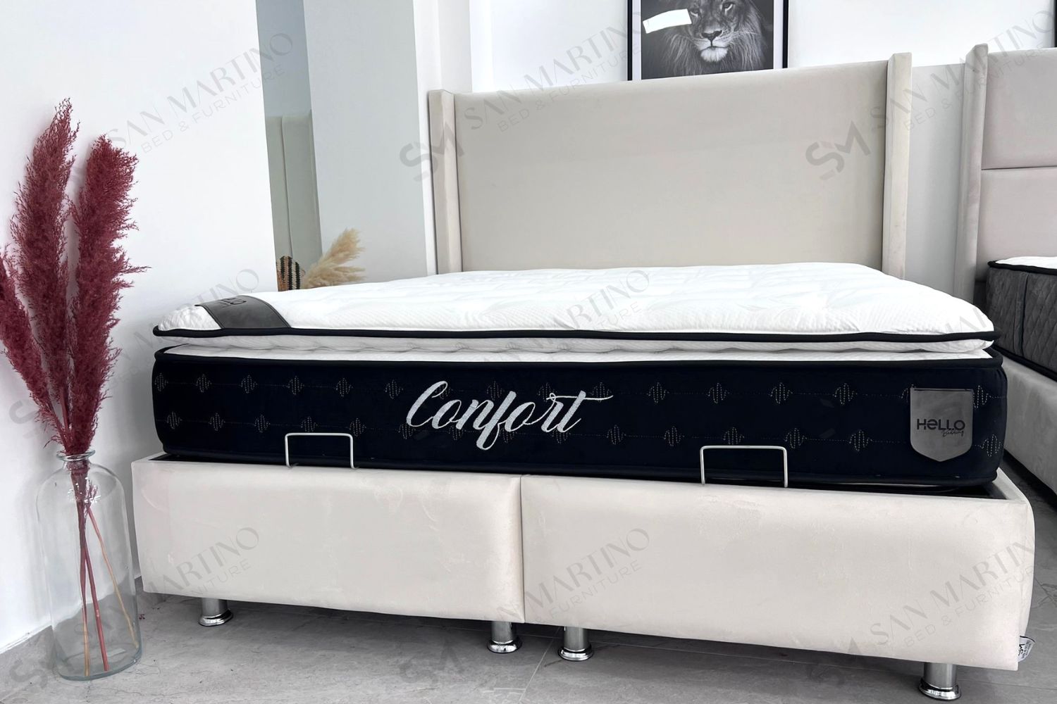 Lit Coffre COCO BLANC ECRU - Velours