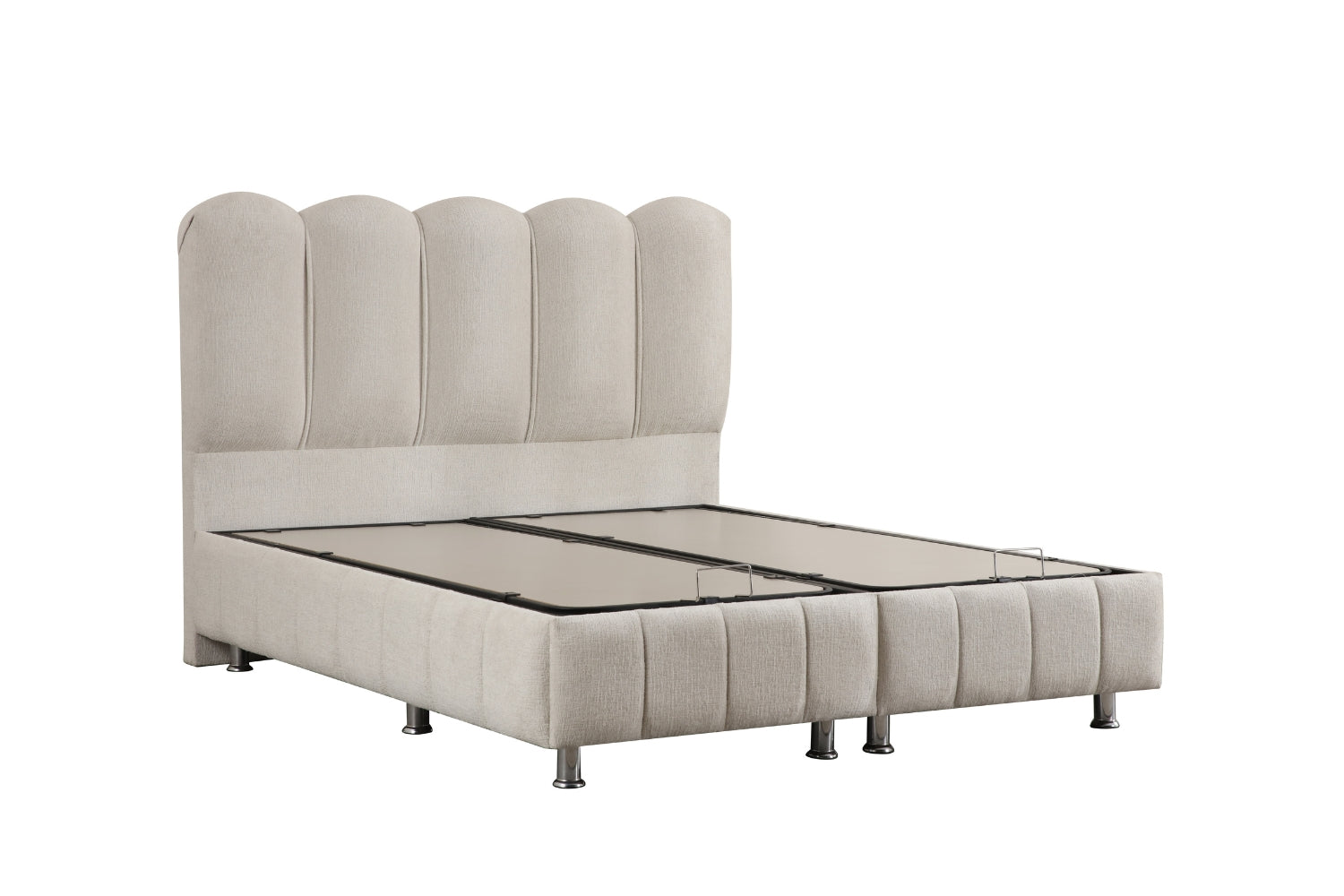 Lit Coffre EVA BLANC CASSE - Chenille