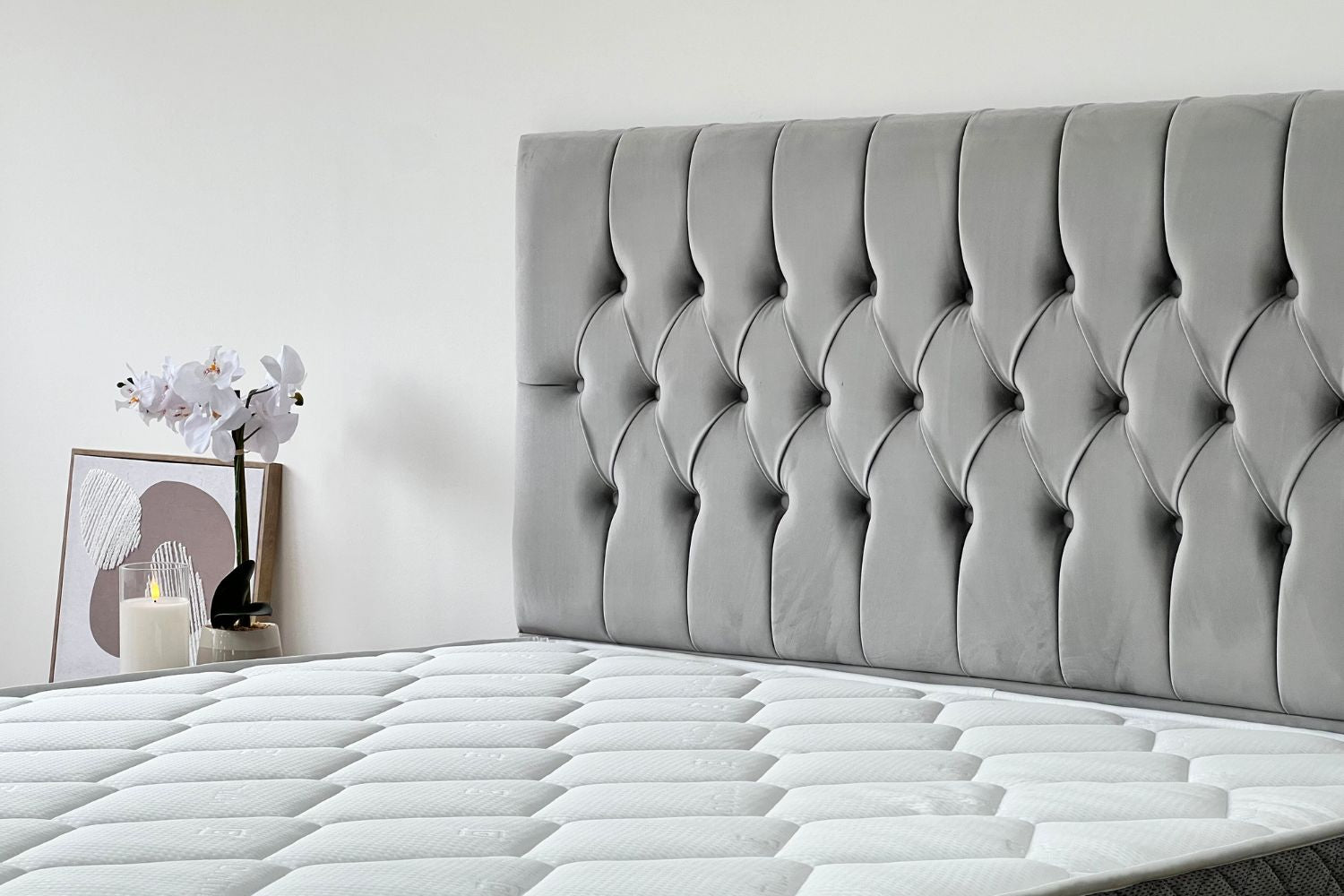 Lit Coffre HUGO GRIS - Velours