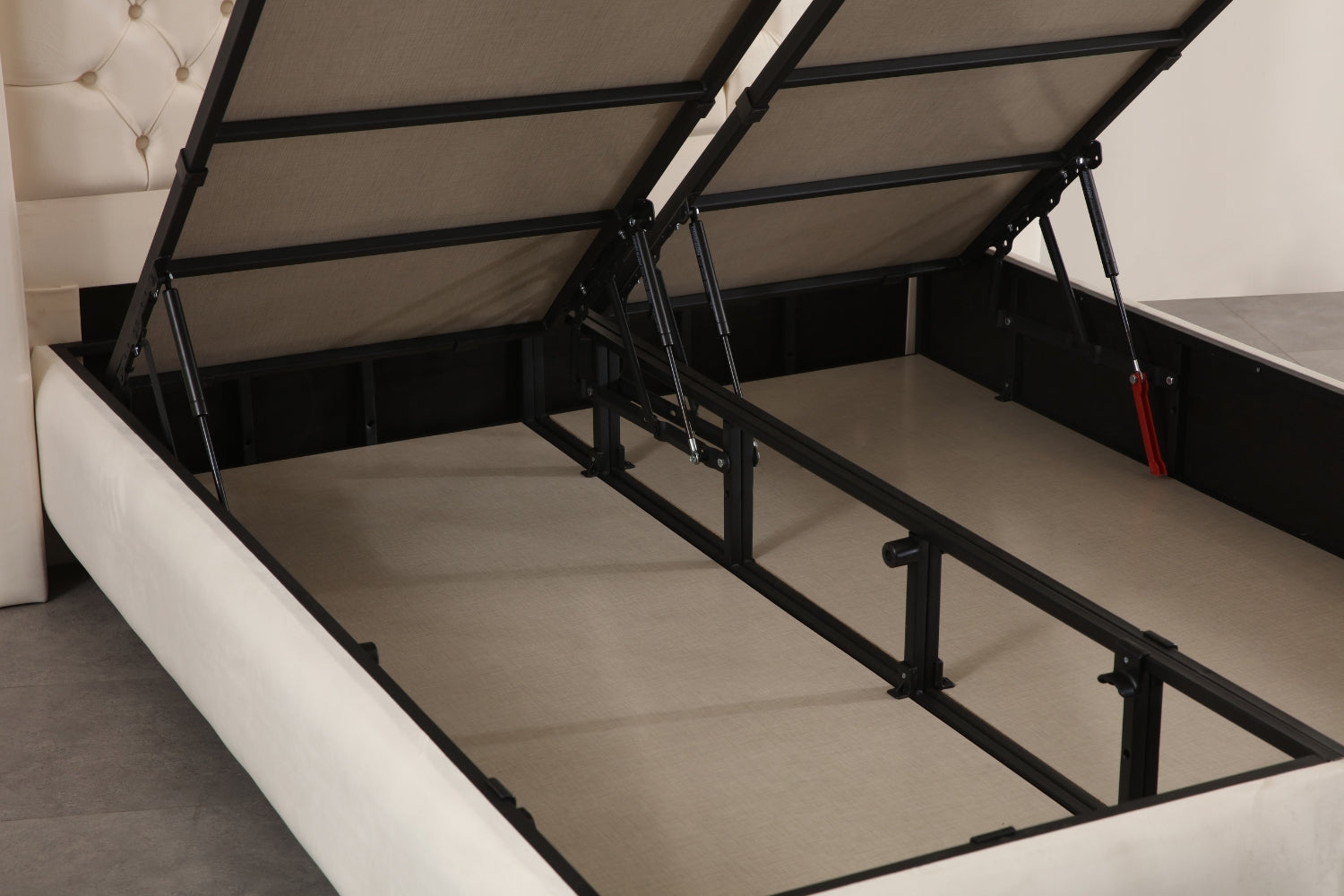 Lit Coffre BIANCA BLANC CASSE - Velours