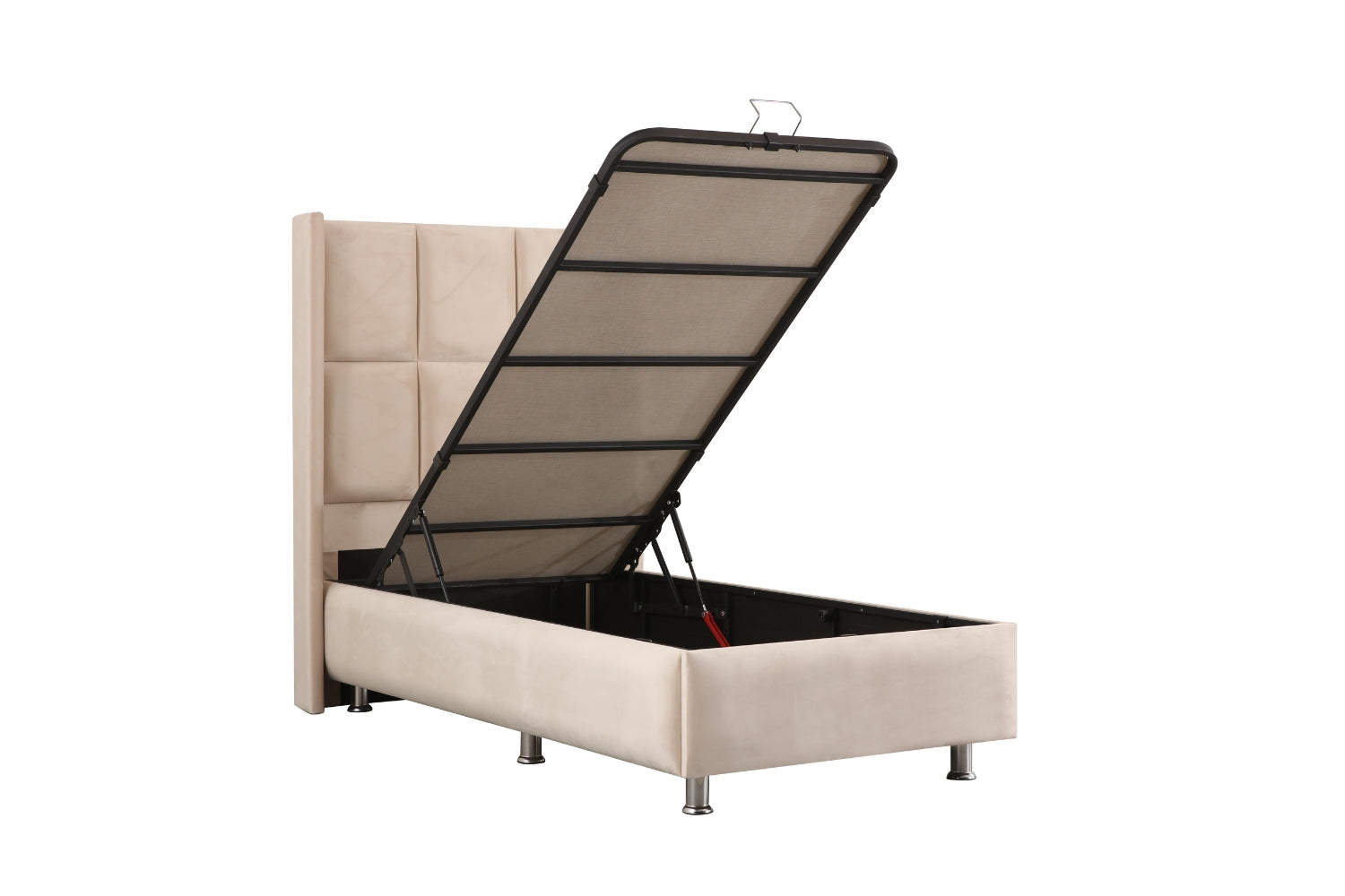 Lit Coffre Enfant RIO BEIGE - Velours