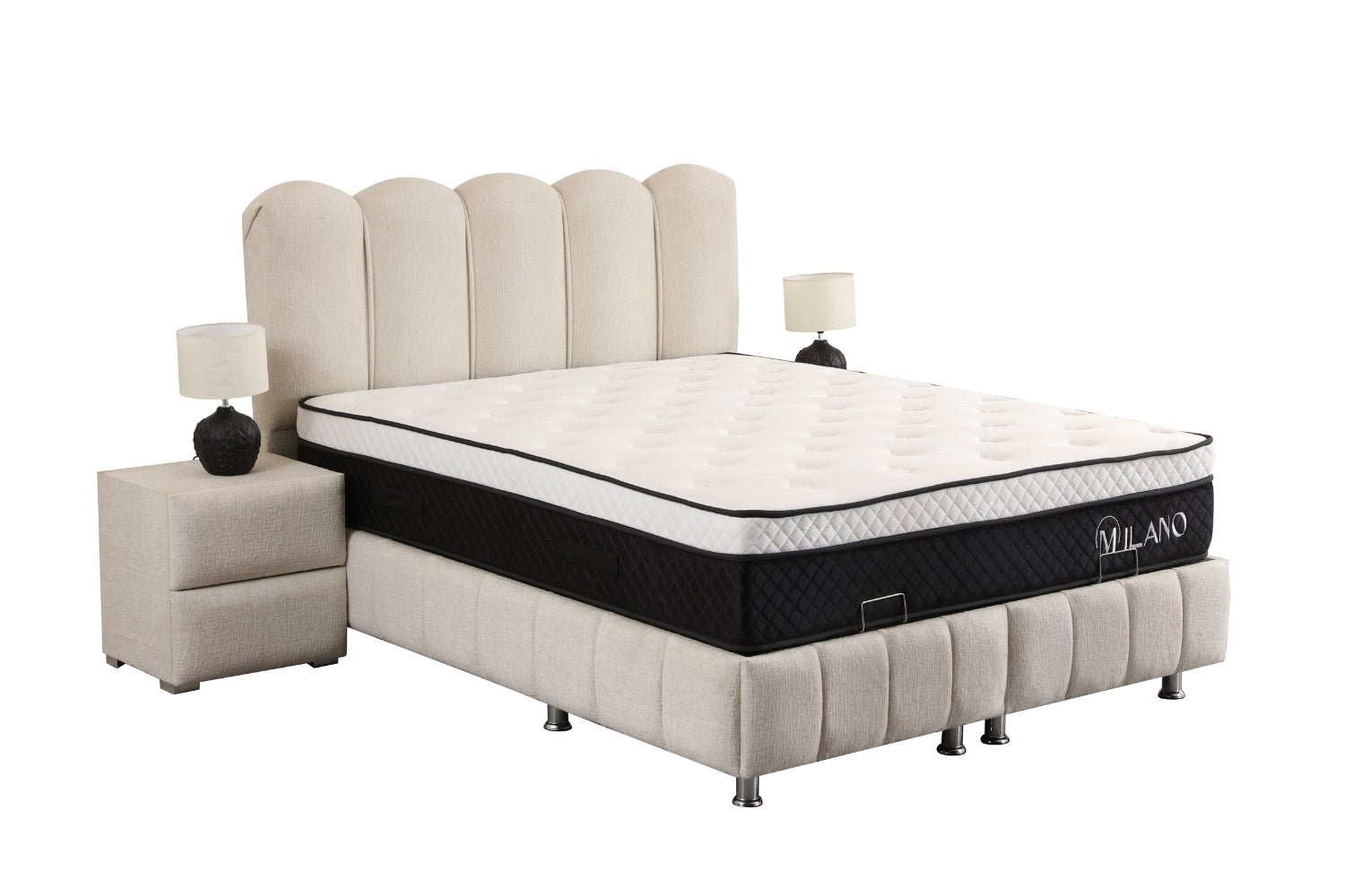 Lit Coffre EVA BLANC CASSE - Chenille