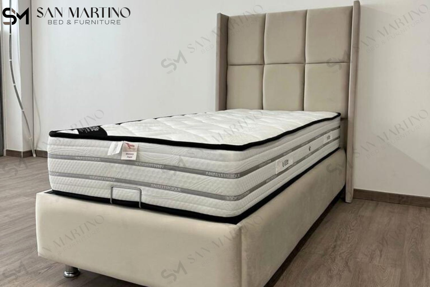 Lit Coffre Enfant RIO BEIGE - Velours