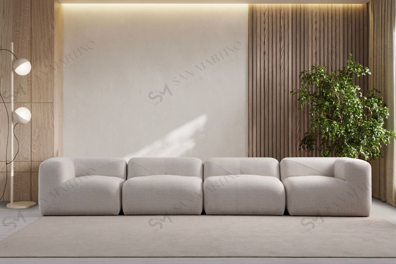 Canapé Nuage Chenille Blanc cassé