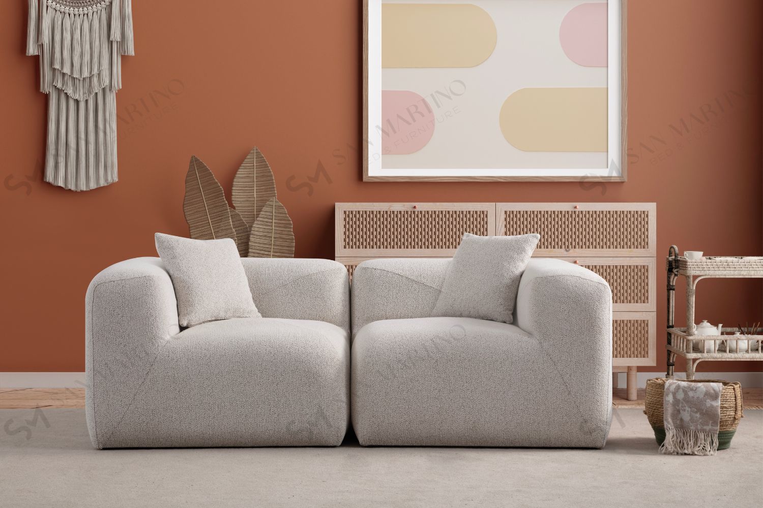 Canapé Nuage Chenille Blanc cassé