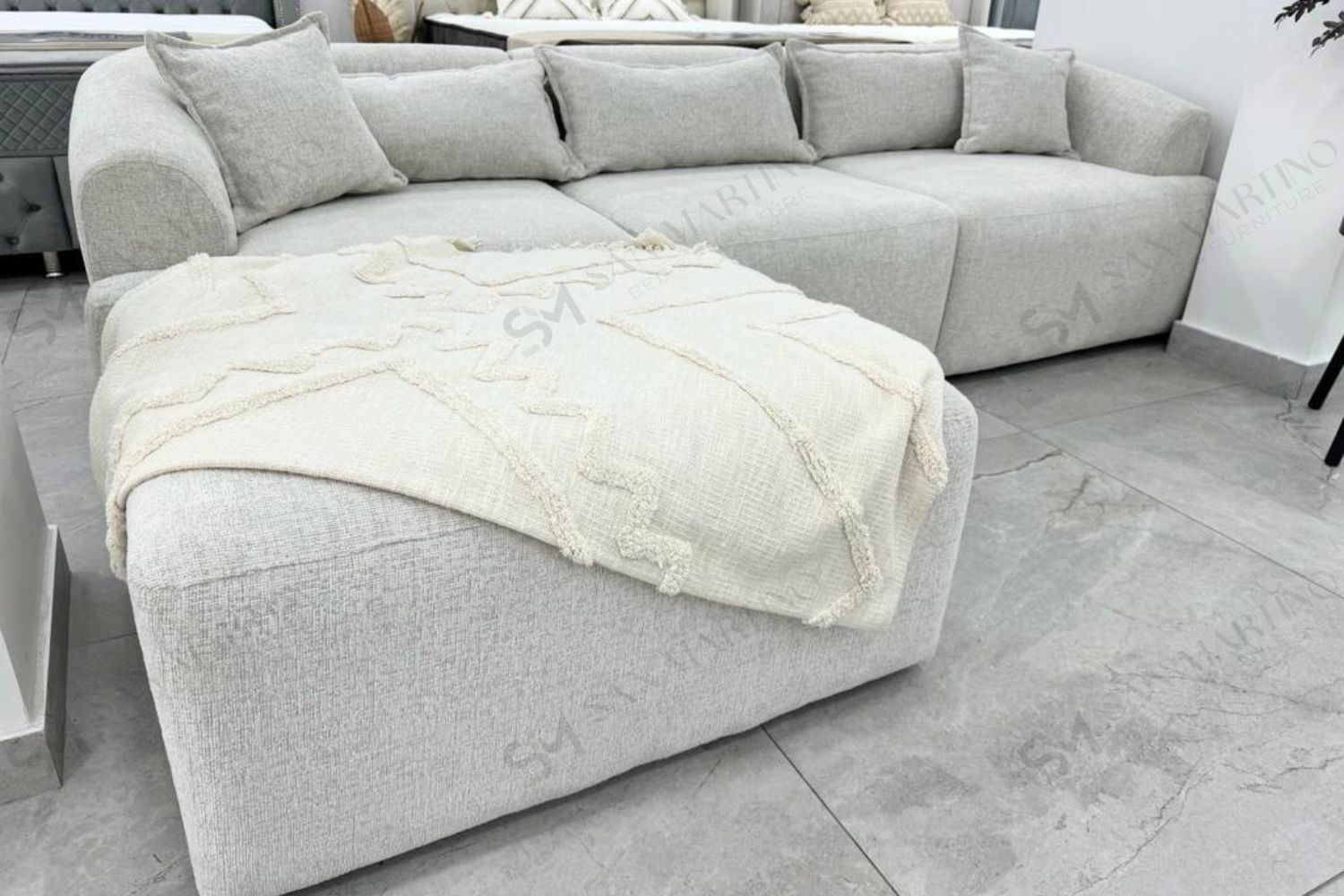 Canapé Mila Modulable Chenille Blanc cassé