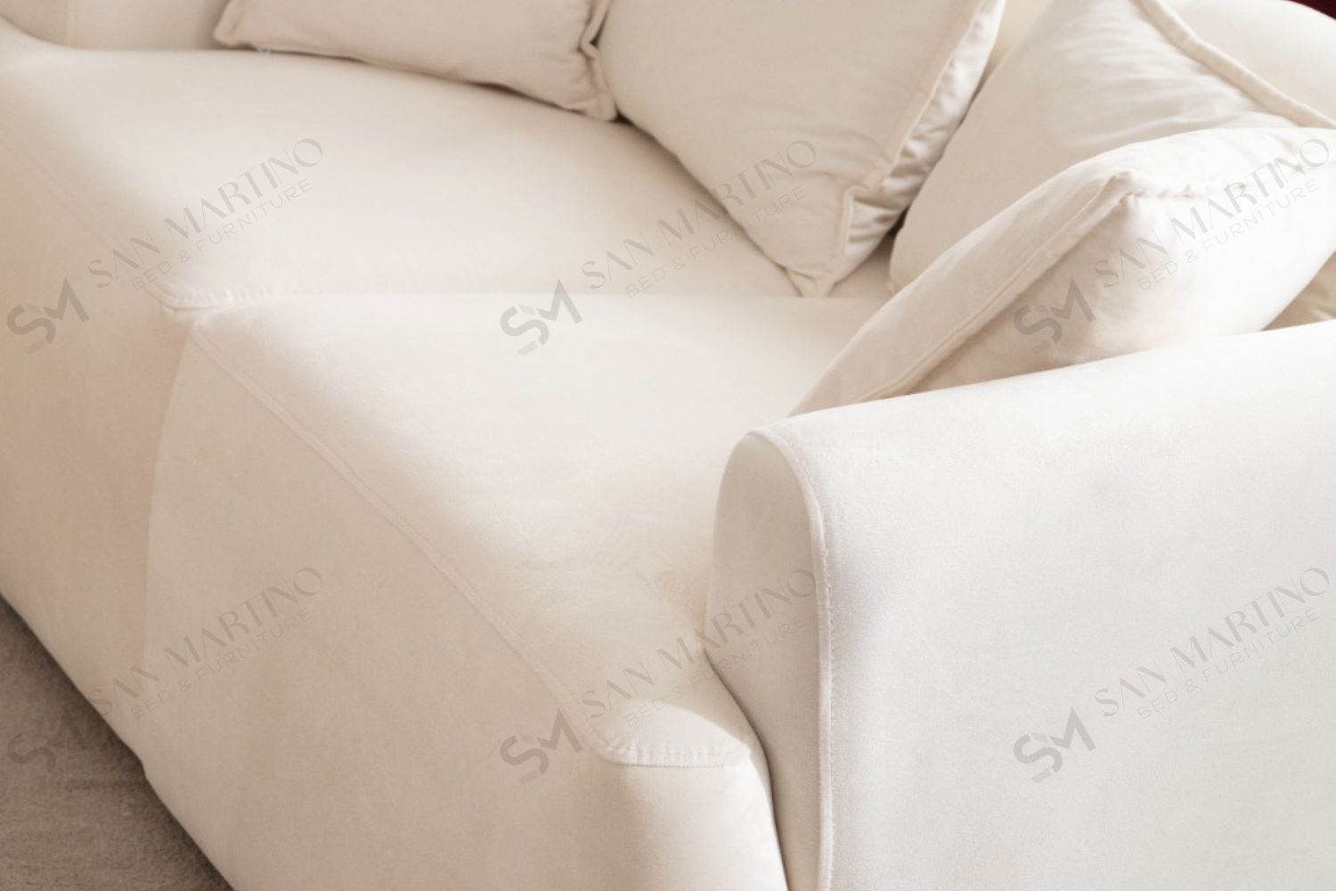 Canapé Mila Modulable Velours Blanc cassé