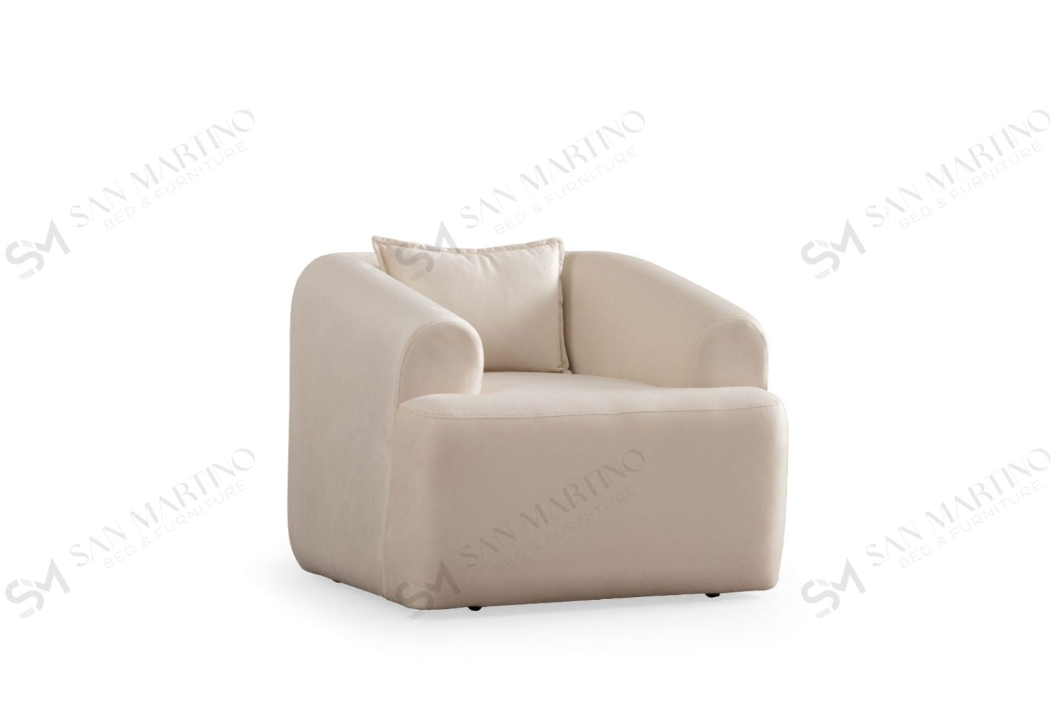 Canapé Mila Modulable Velours Blanc cassé