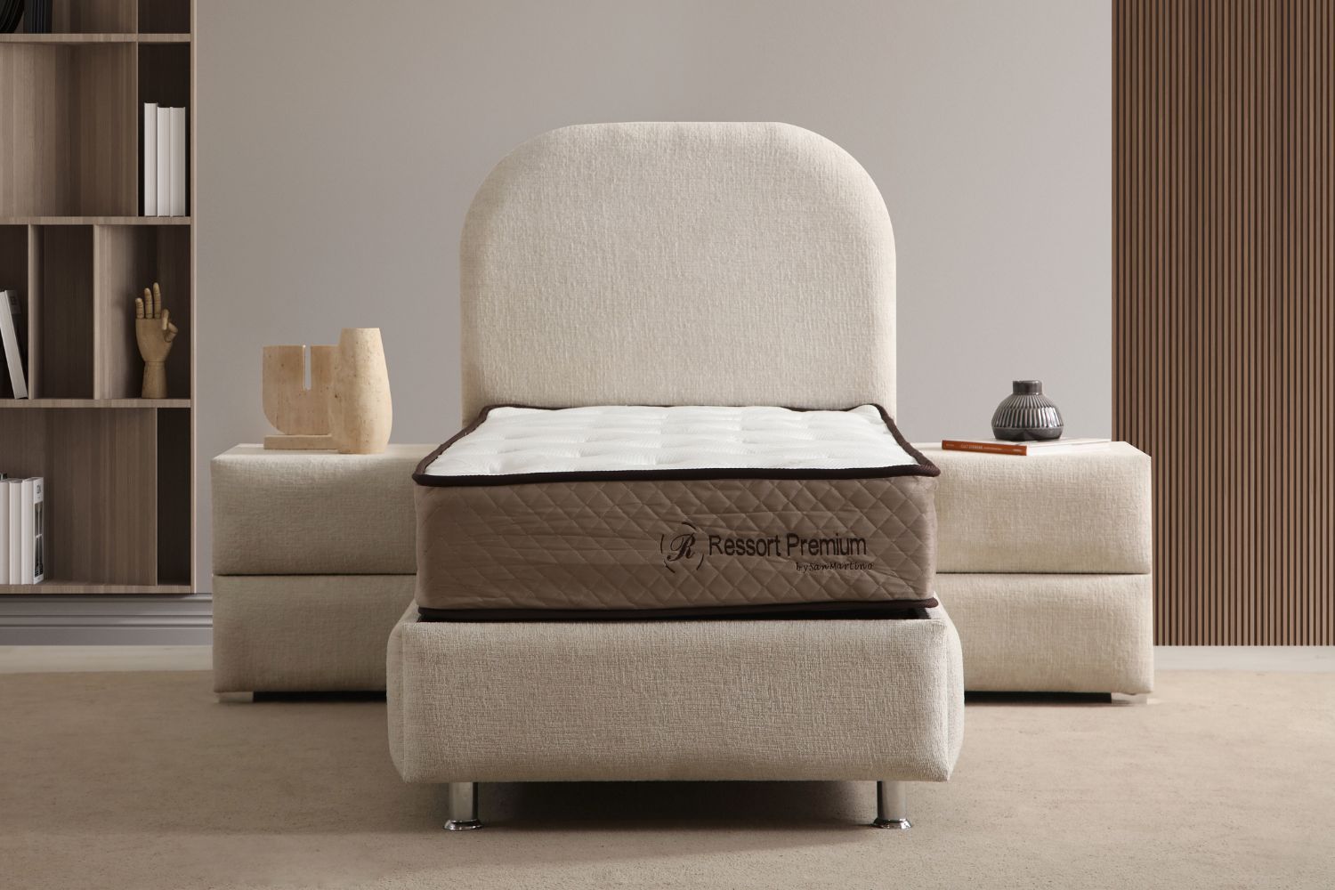 Lit Coffre Enfant JADE BLANC CASSE - CHENILLE