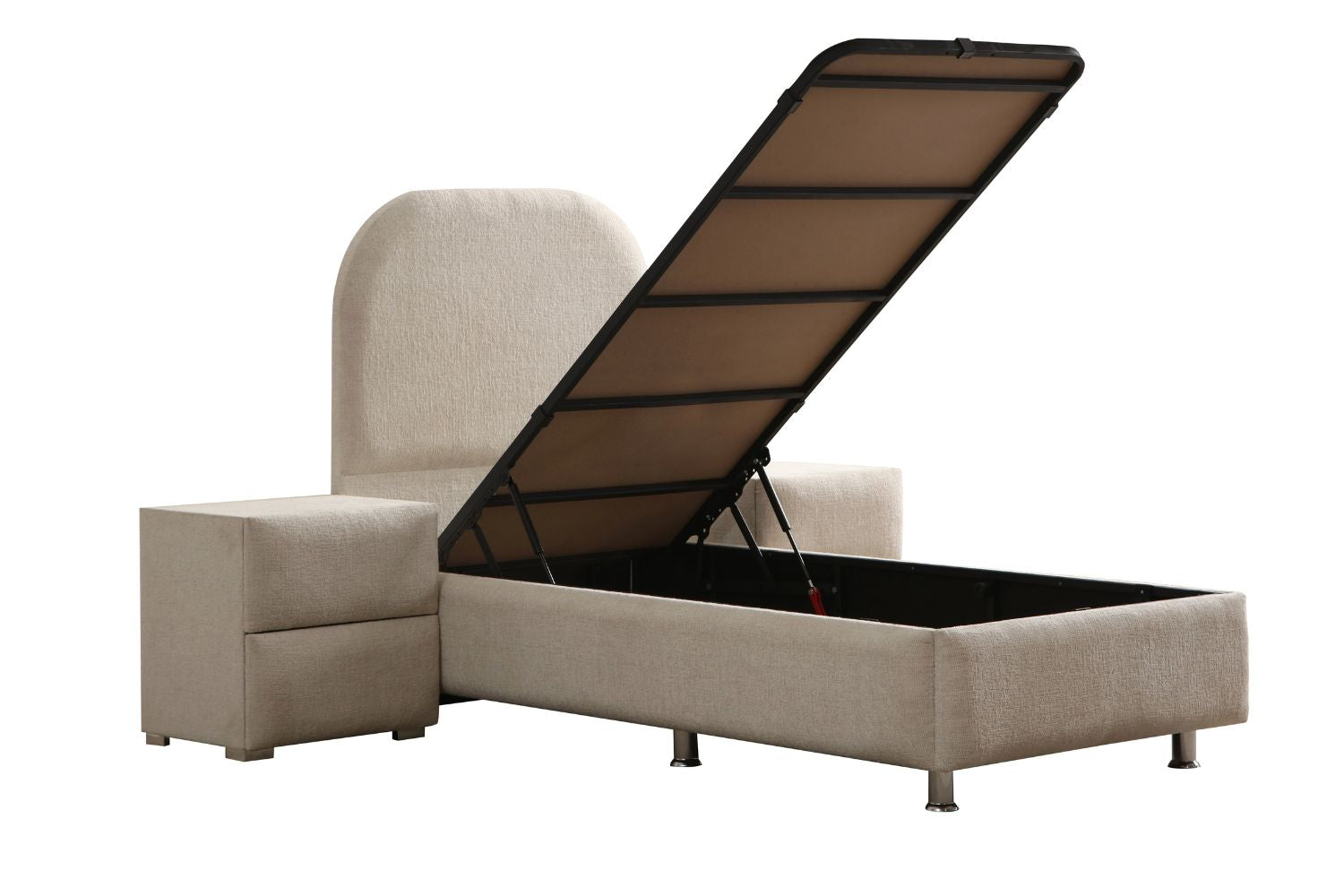 Lit Coffre Enfant JADE BLANC CASSE - CHENILLE