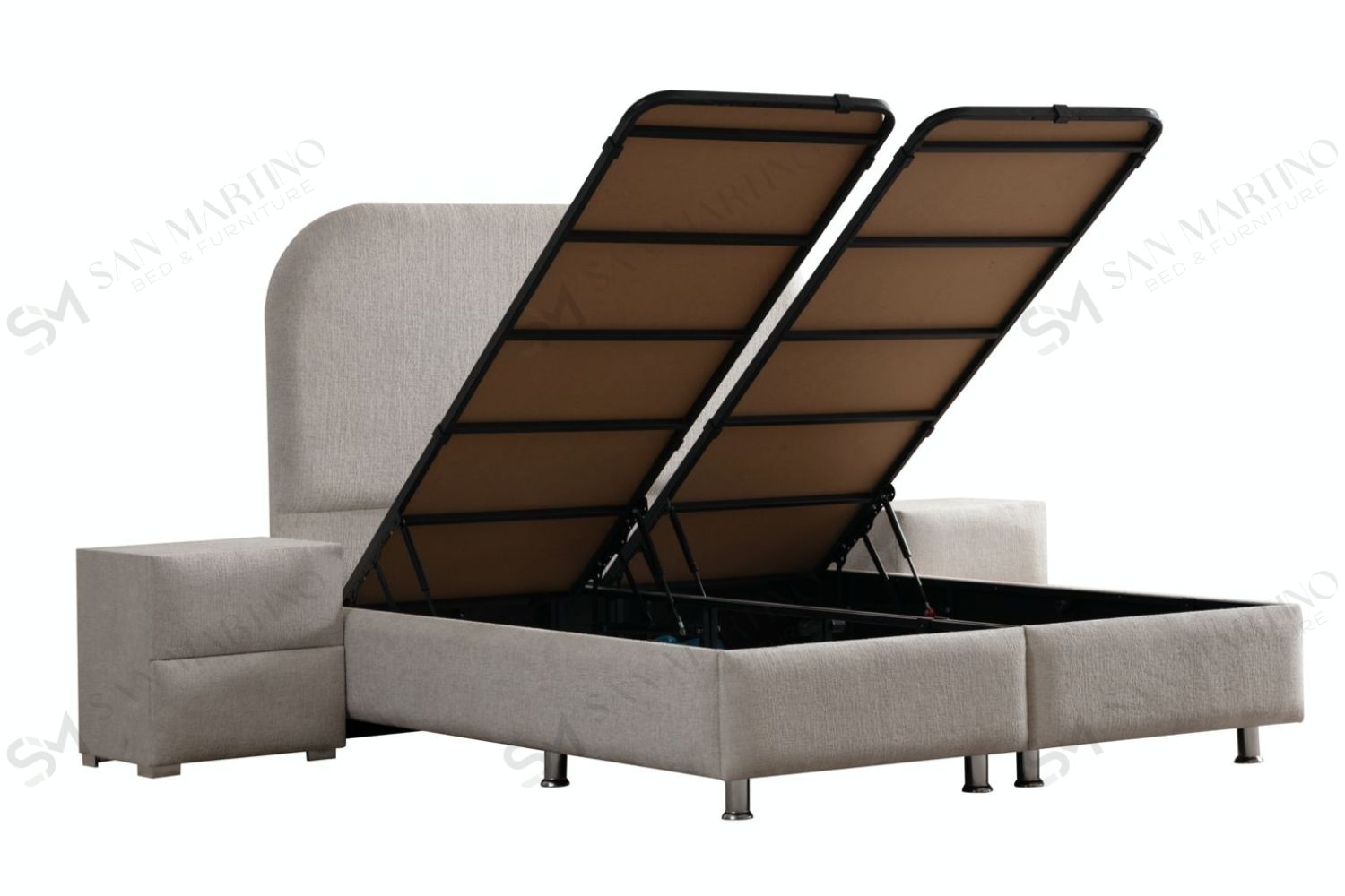 Lit Coffre JADE BLANC CASSE - Chenille