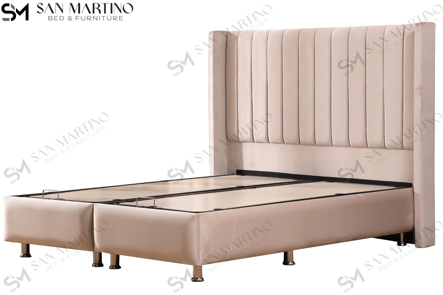 Lit Coffre TOKYO BEIGE - Velours