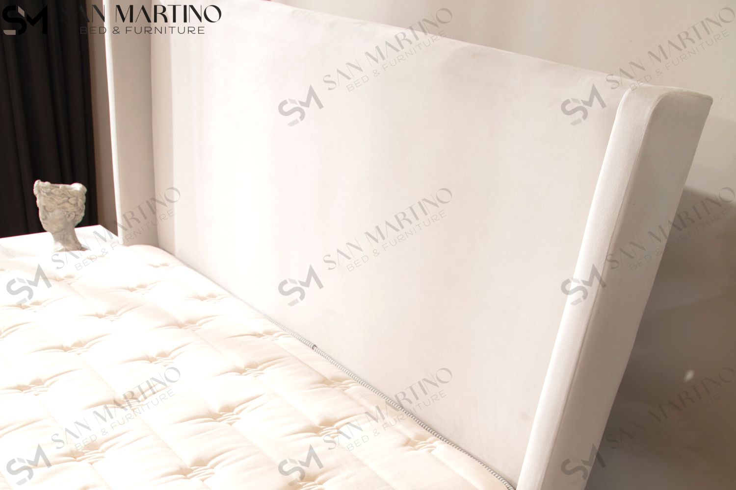 Lit Coffre COCO BLANC ECRU - Velours