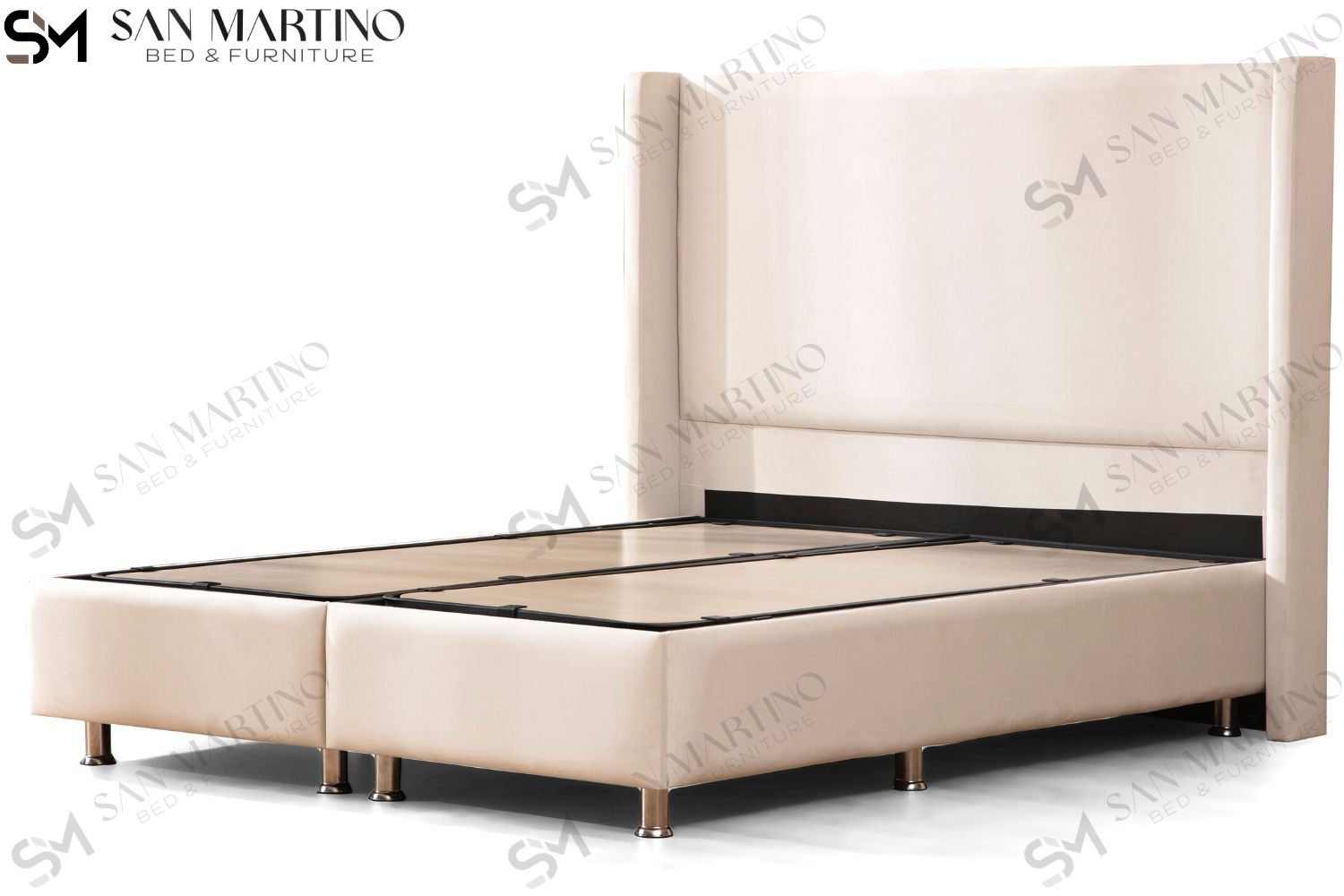 Lit Coffre COCO BLANC ECRU - Velours