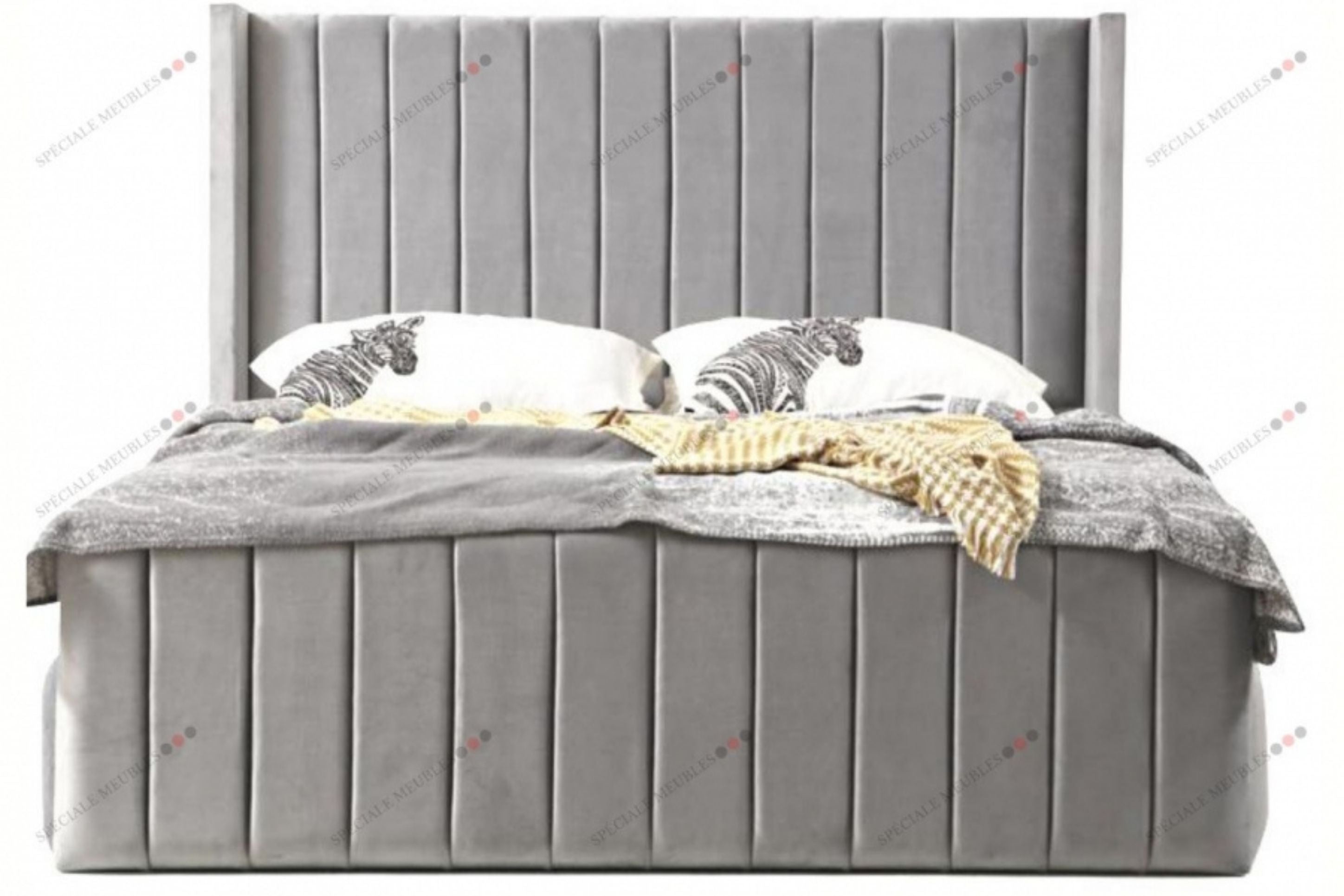 Cadre De Lit TOKYO GRIS - Velours