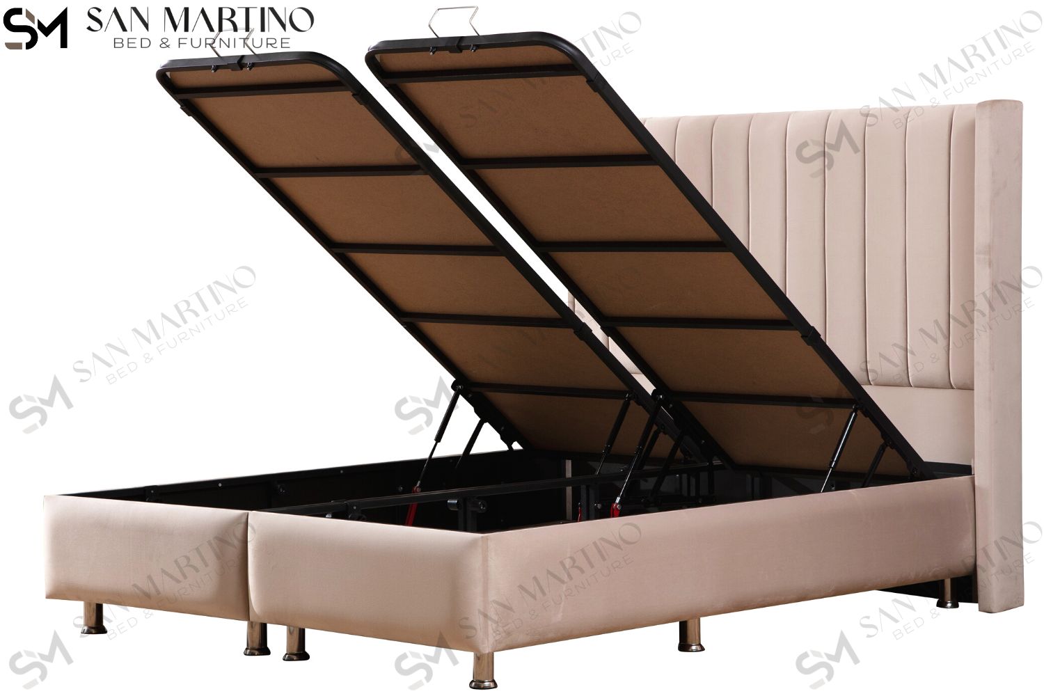 Lit Coffre TOKYO BEIGE - Velours