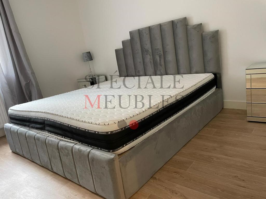 Cadre De Lit NATURA GRIS - Velours