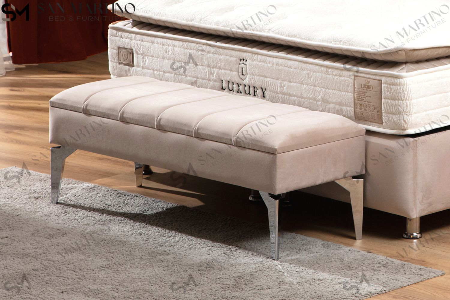 Banquette Coffre TOKYO Velours Beige