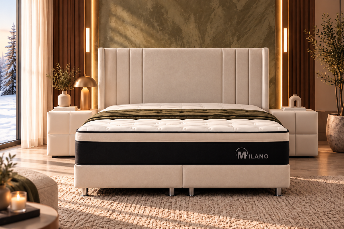 Lit Coffre ALMA BLANC CASSE - Velours