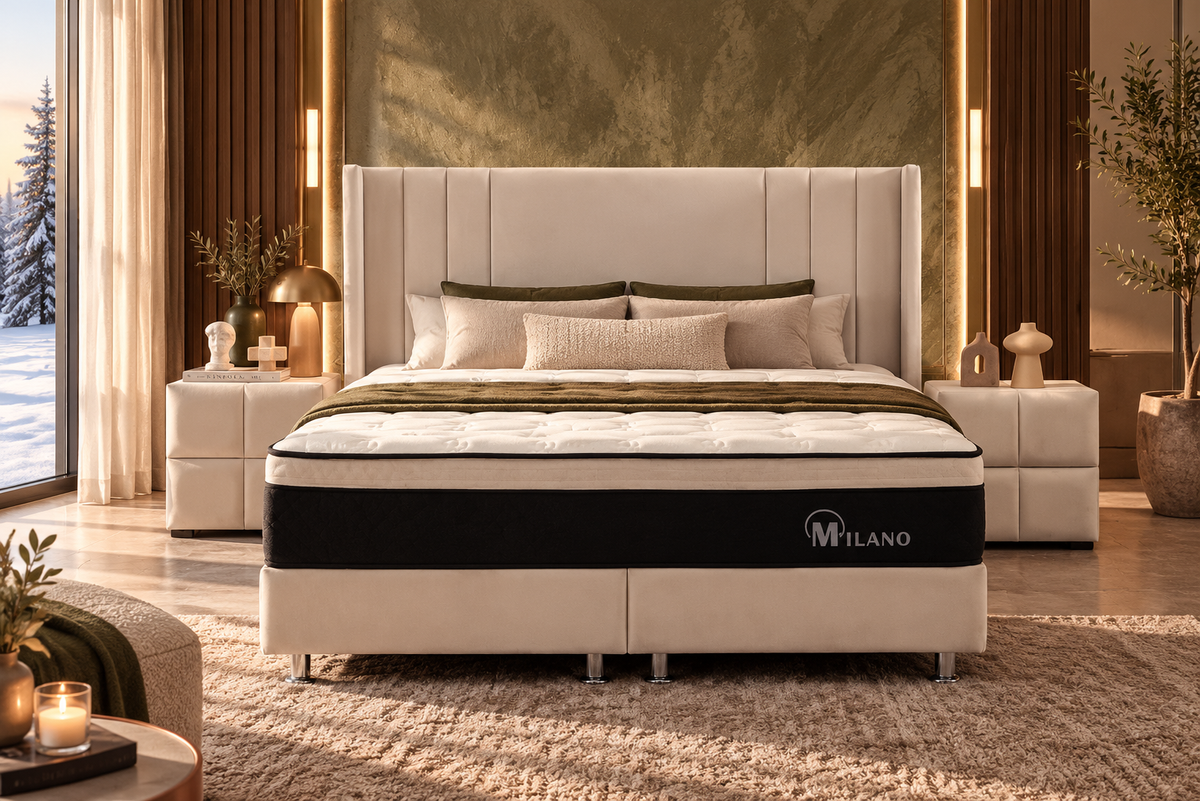 Lit Coffre ALMA BLANC CASSE - Velours