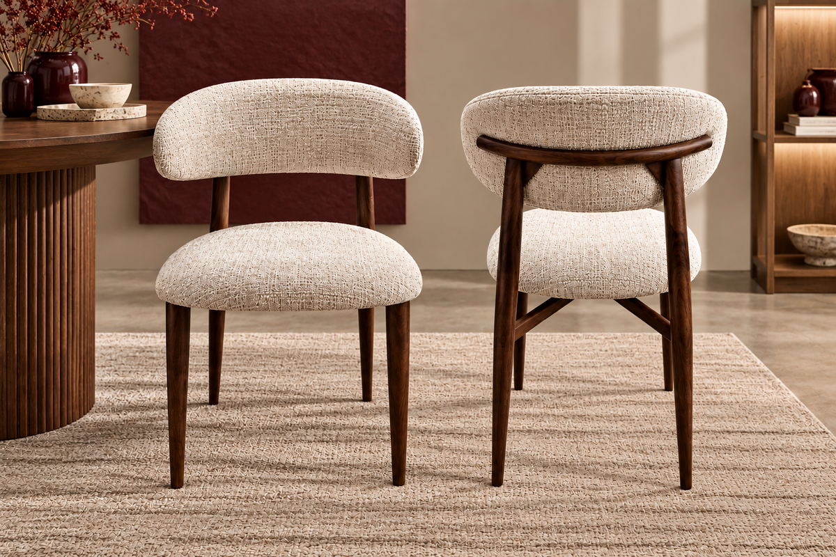 Chaise Bohème Noyer tissus Marbella