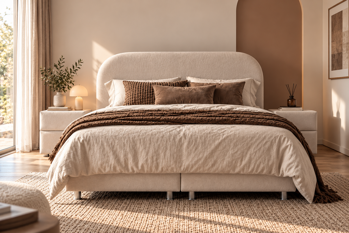 Lit Coffre EDA BLANC CASSE - Chenille