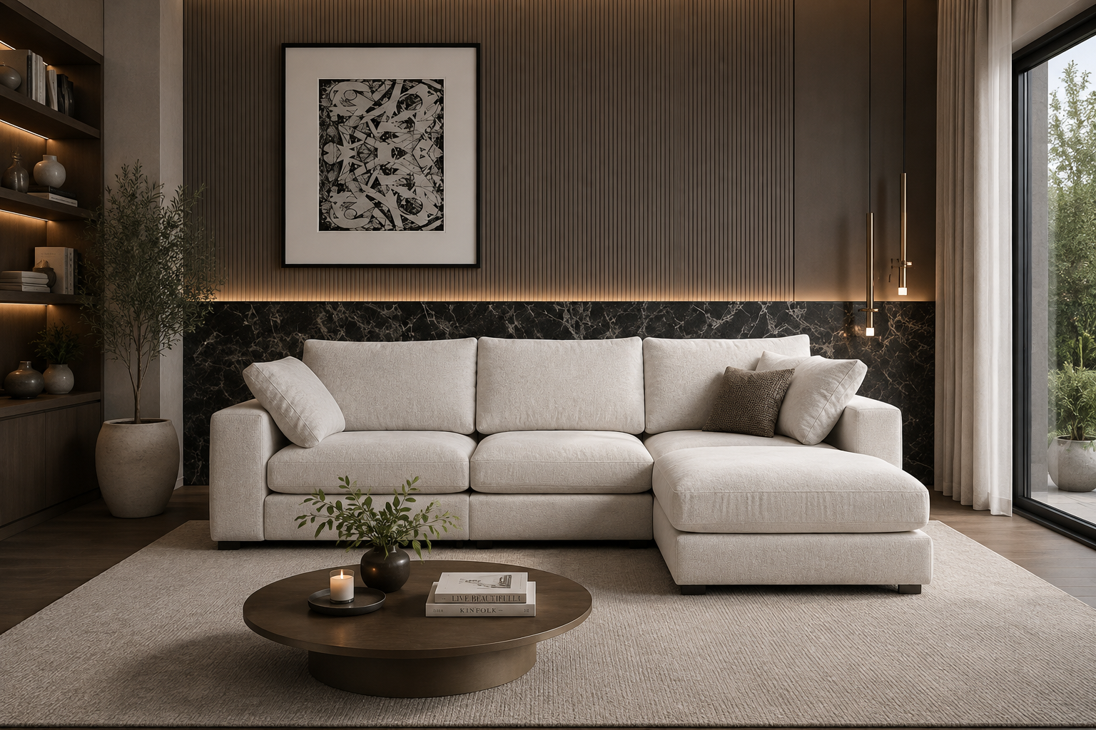 Canapé Julia Modulable Chenille  3+1 Pouf