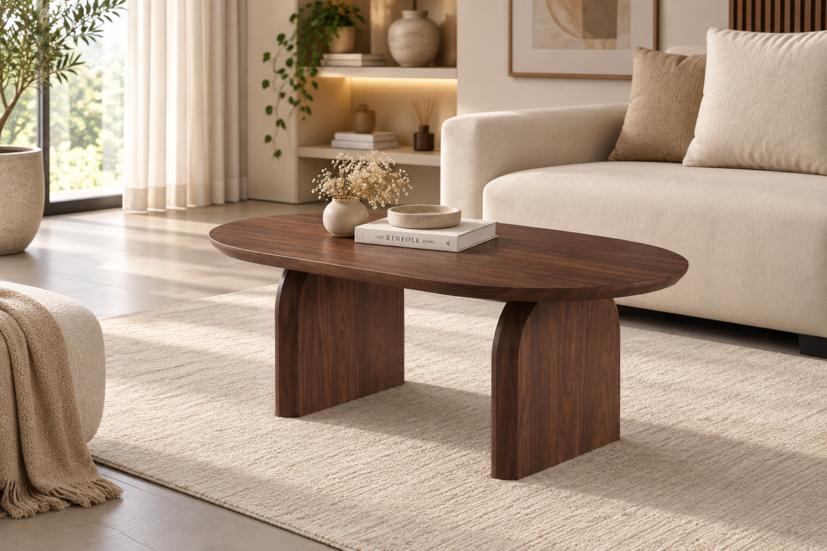 Table Basse Sophia Céramique Noyer
