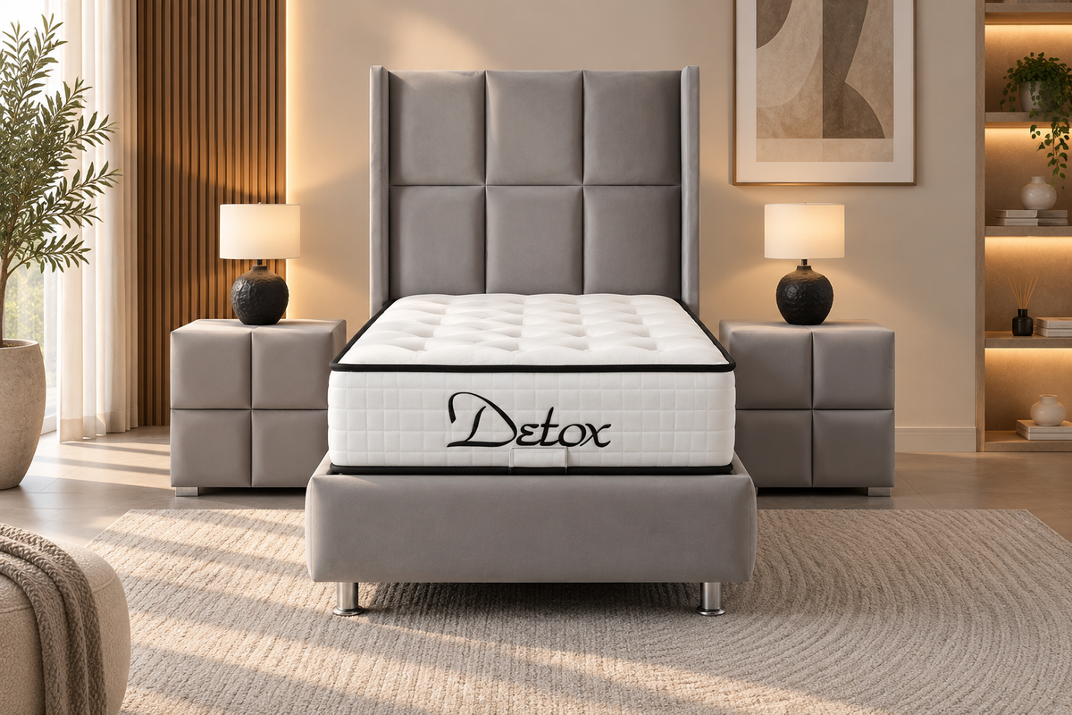 Lit Coffre Enfant RIO GRIS - Velours