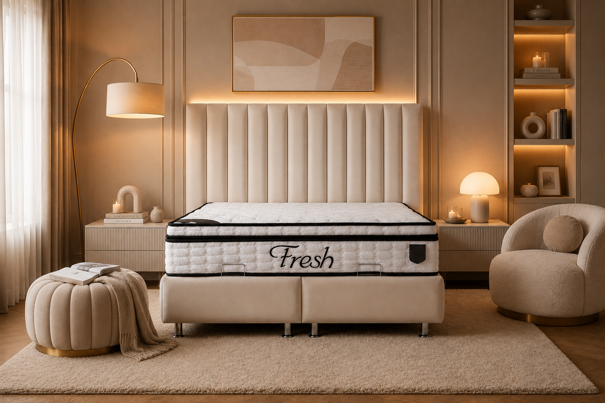 Lit Coffre ATHENA BLANC CASSE - VELOURS