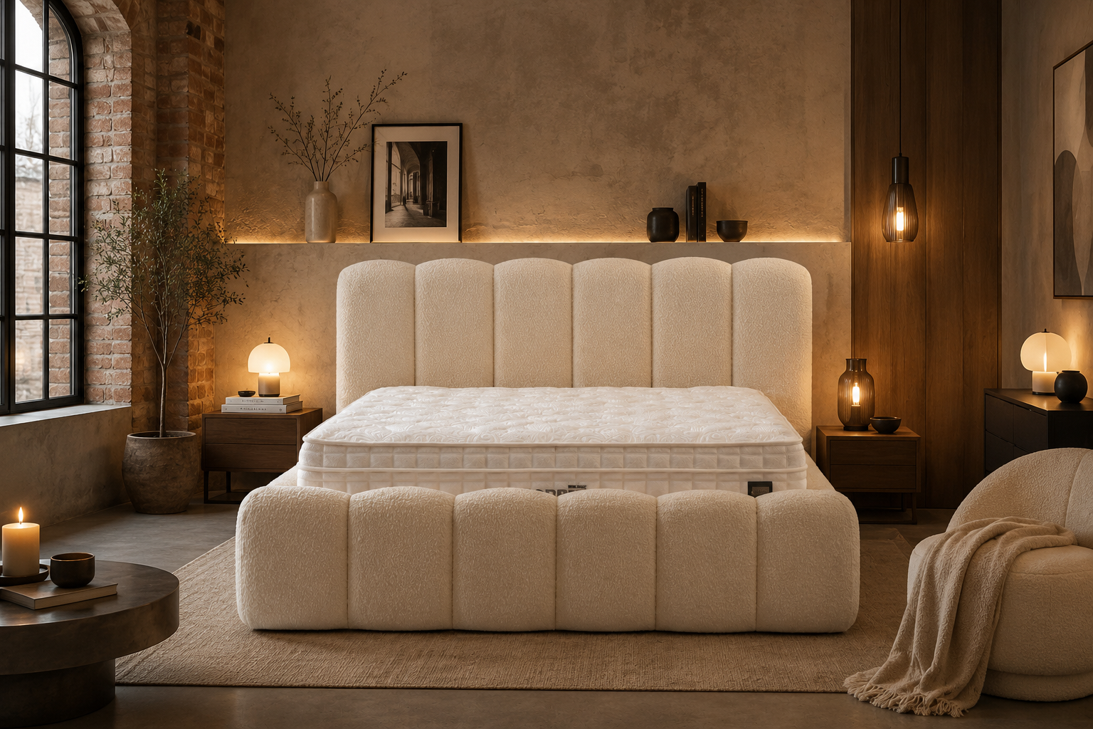 Lit Coffre ALYA BLANC CASSE - Chenille