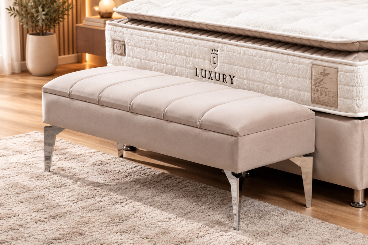 Banquette Coffre TOKYO Velours Beige