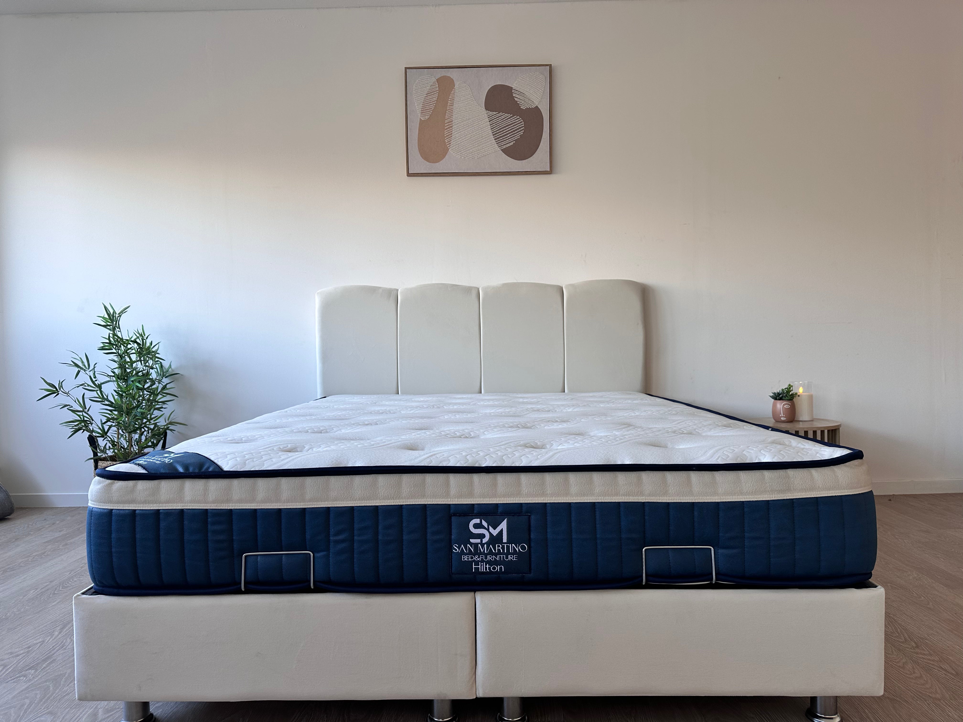 Lit Coffre CELIA BLANC CASSE - Velours